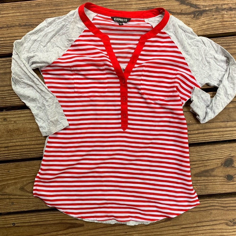 5 for $25 Express red and white striped top